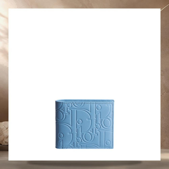 DIOR Light Blue Gravity Smooth Leather Bifold Wallet 2ESBH096GVMH522