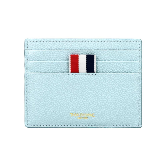 THOM BROWNE Pebble Grain Tricolor Tab Leather Card Holder Wallet