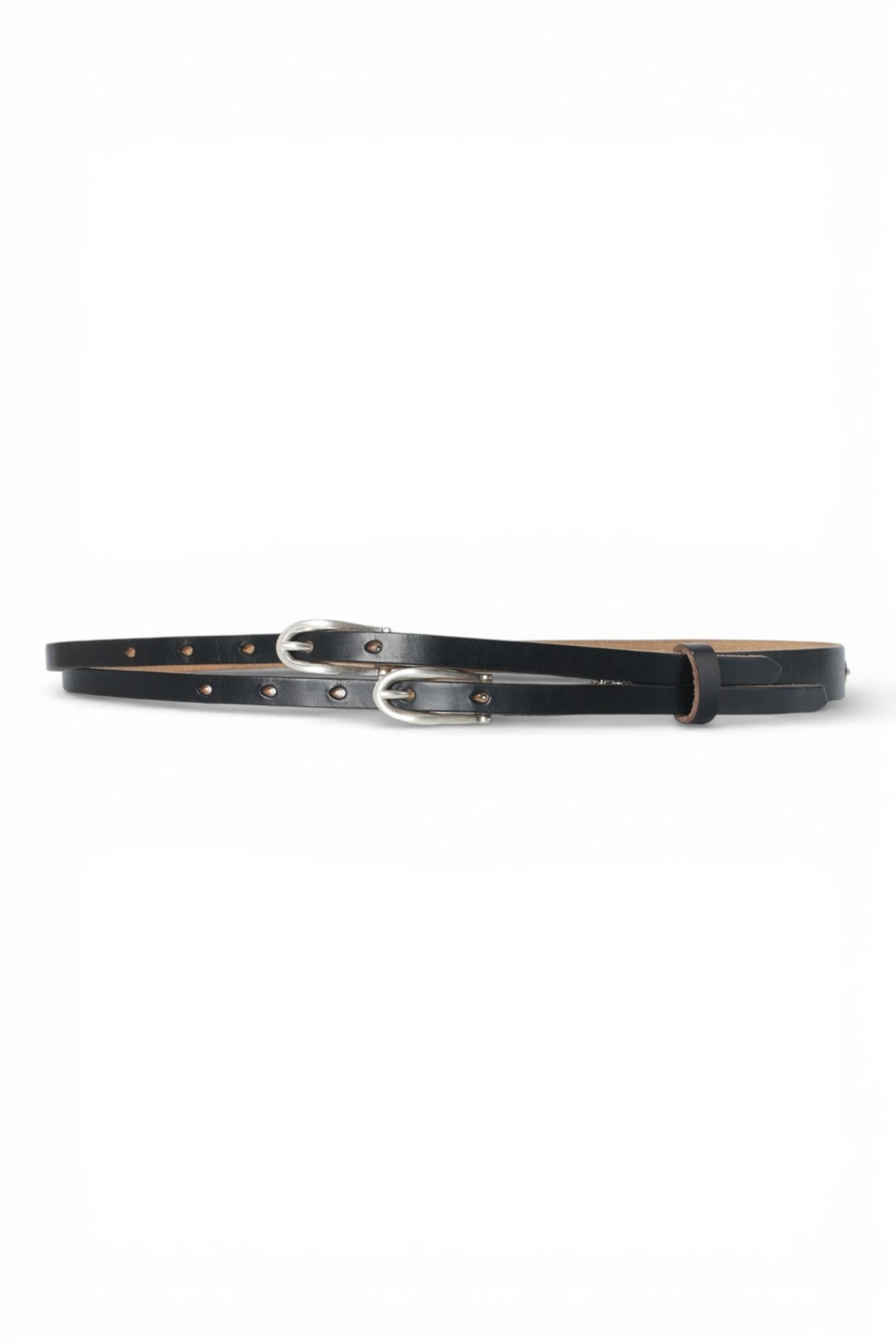 OUR LEGACY Black Chromexcel Leather Twin Tongue Belt A2258TBC