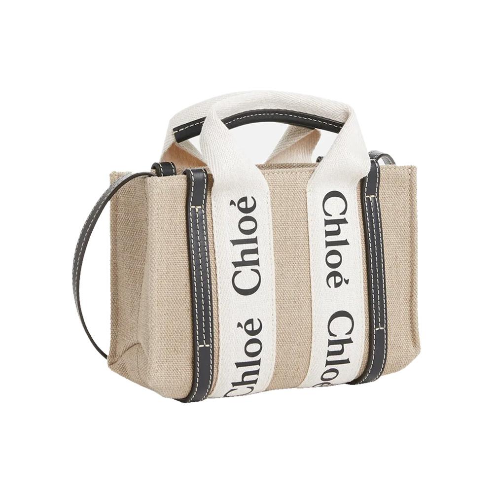 Chloe Woody Mini Tote Bag Natural CHC22AP237I26 91J