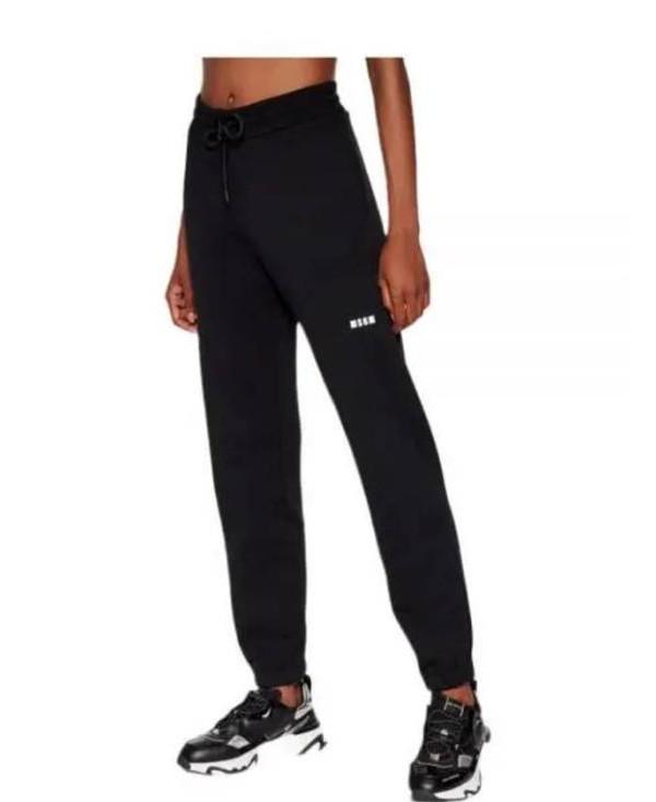 MSGM Micro Logo Cotton Sweatpants Black Women’s Classic Pants