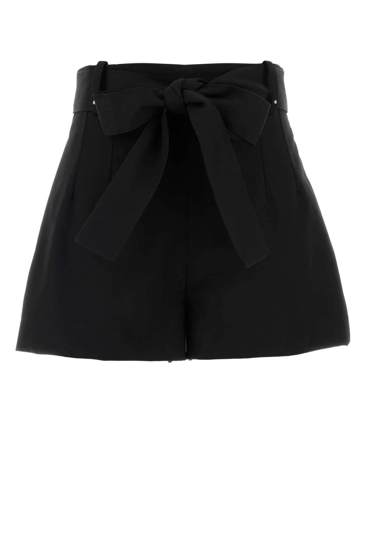 Moncler Black Nylon Logo Short Shorts