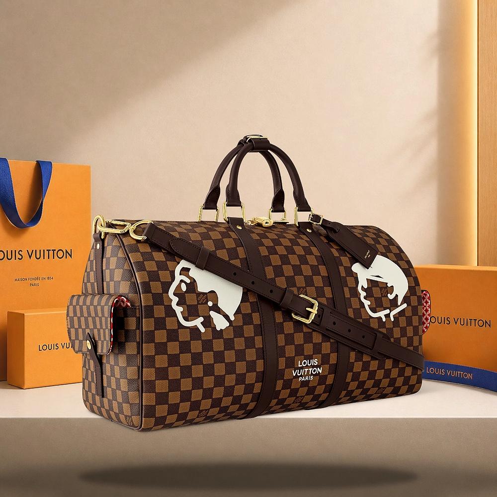 Louis Vuitton Keepall Bandoulière 50 Round Square Silhouette Tote Bag N40799