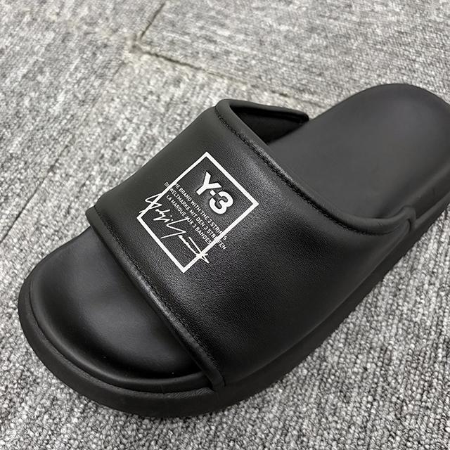 Y-3 Yohji Yamamoto Logo Slide Sandals Black Men's Slippers KI4033