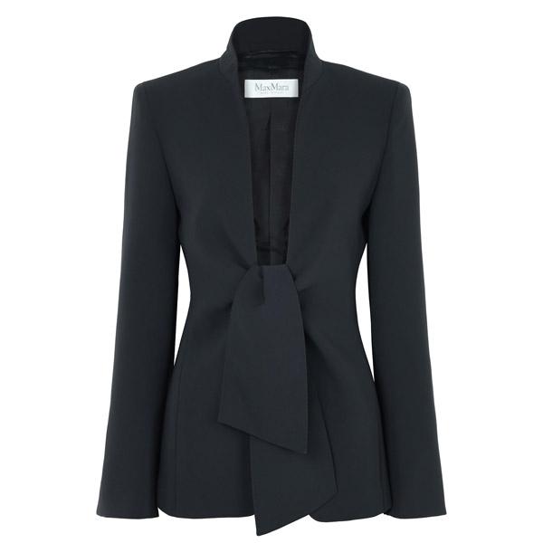 Max Mara Midnight Blue Collarless Blazer Jacket MXMPALO 018