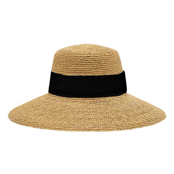 HELEN KAMINSKI Natural Black Straw Boater Bucket Hat Women HAT51545 NTBK