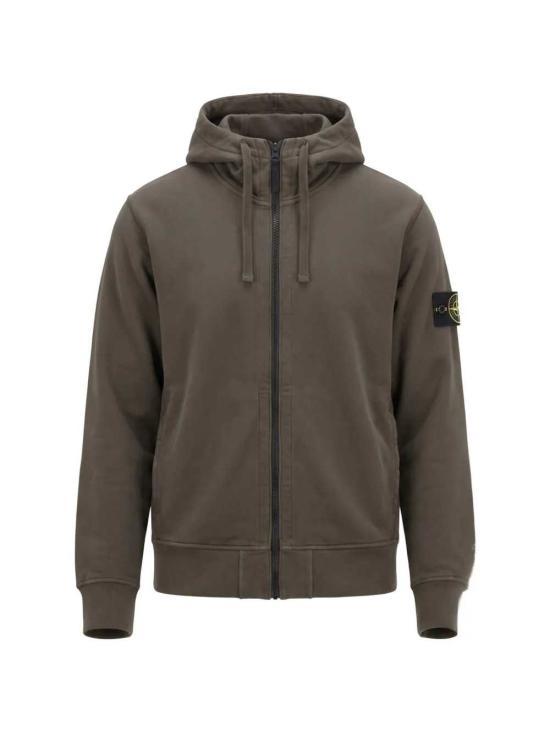 STONE ISLAND Organic Cotton Fleece Zip-Up Hoodie for Women 6100009 S0051 V0