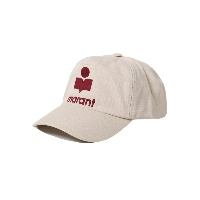 Isabel Marant TYRONYH Embroidered Ecru Cotton Cap