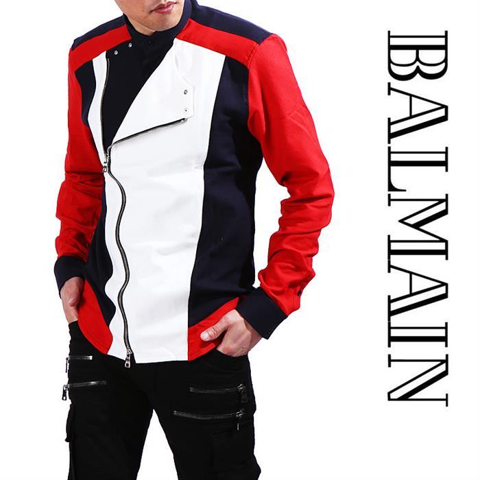 Balmain Mandarin Collar Long Sleeve Shirt S5HT163C862T 132