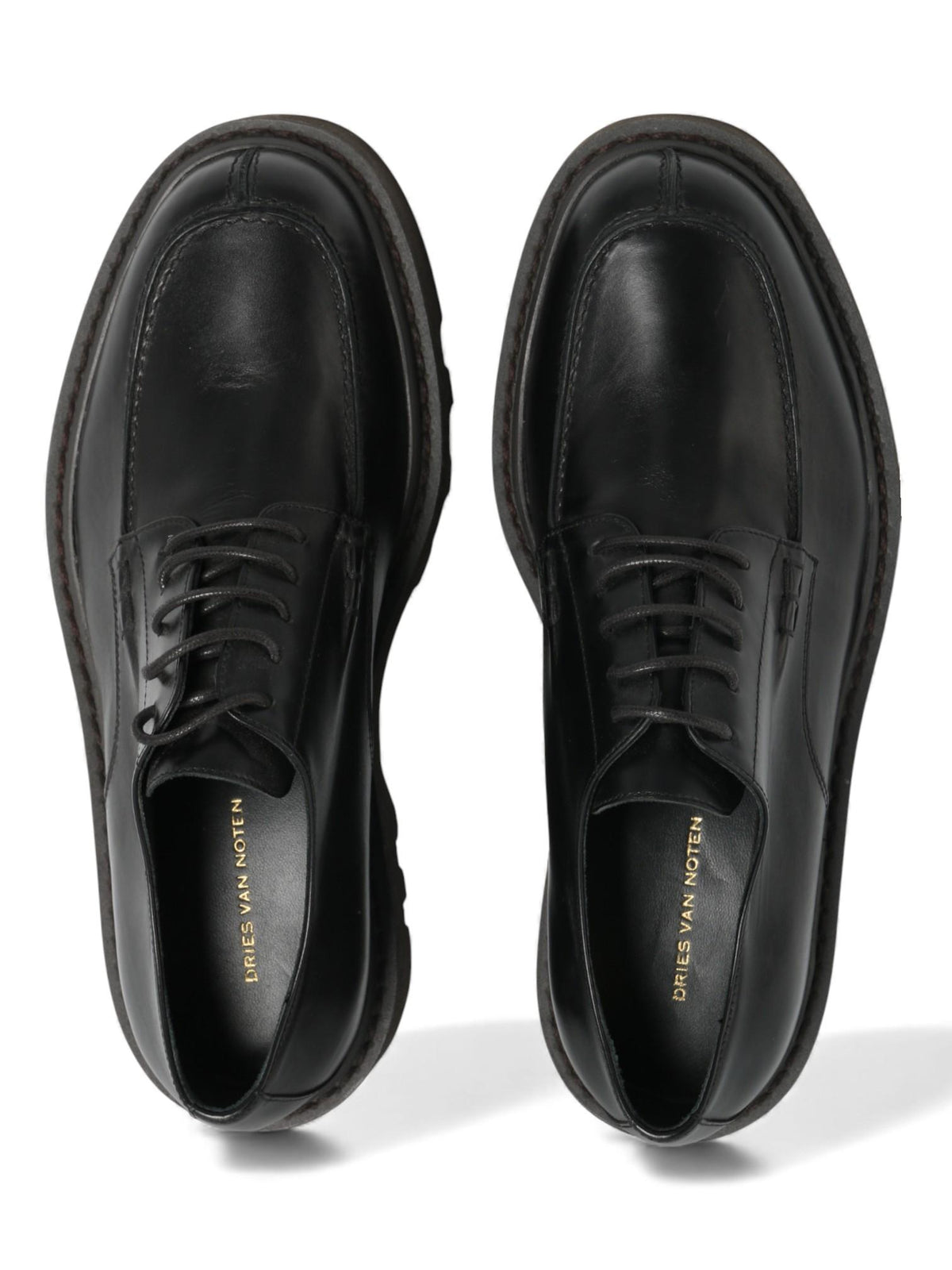 Dries Van Noten Women's Black Platform Lace-Up Derby Shoes WW232 770 QU127 900