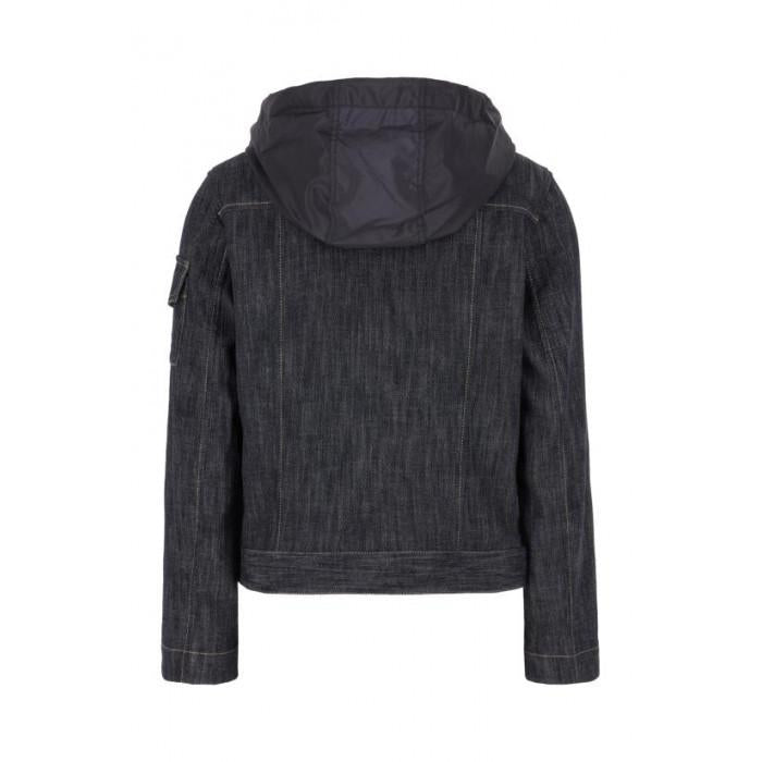 Moncler Women's Hooded Double-Breasted Denim Jacket 1A00138 599EP 77A