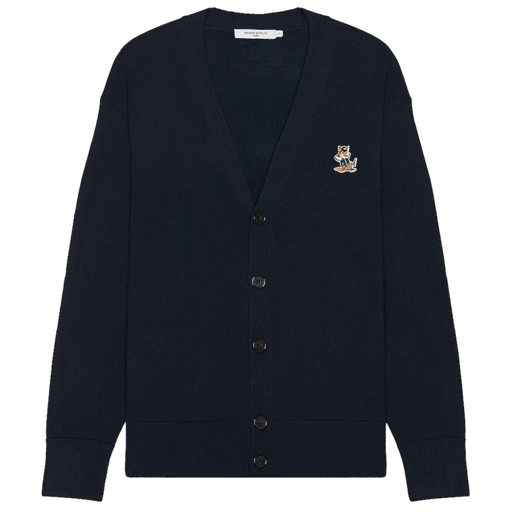 Maison Kitsune Dressed Fox Wool Cardigan Navy Men