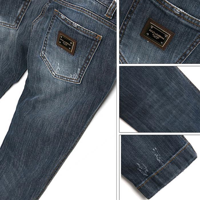 Dolce&Gabbana Washed Plate Detail Denim Jeans for Women