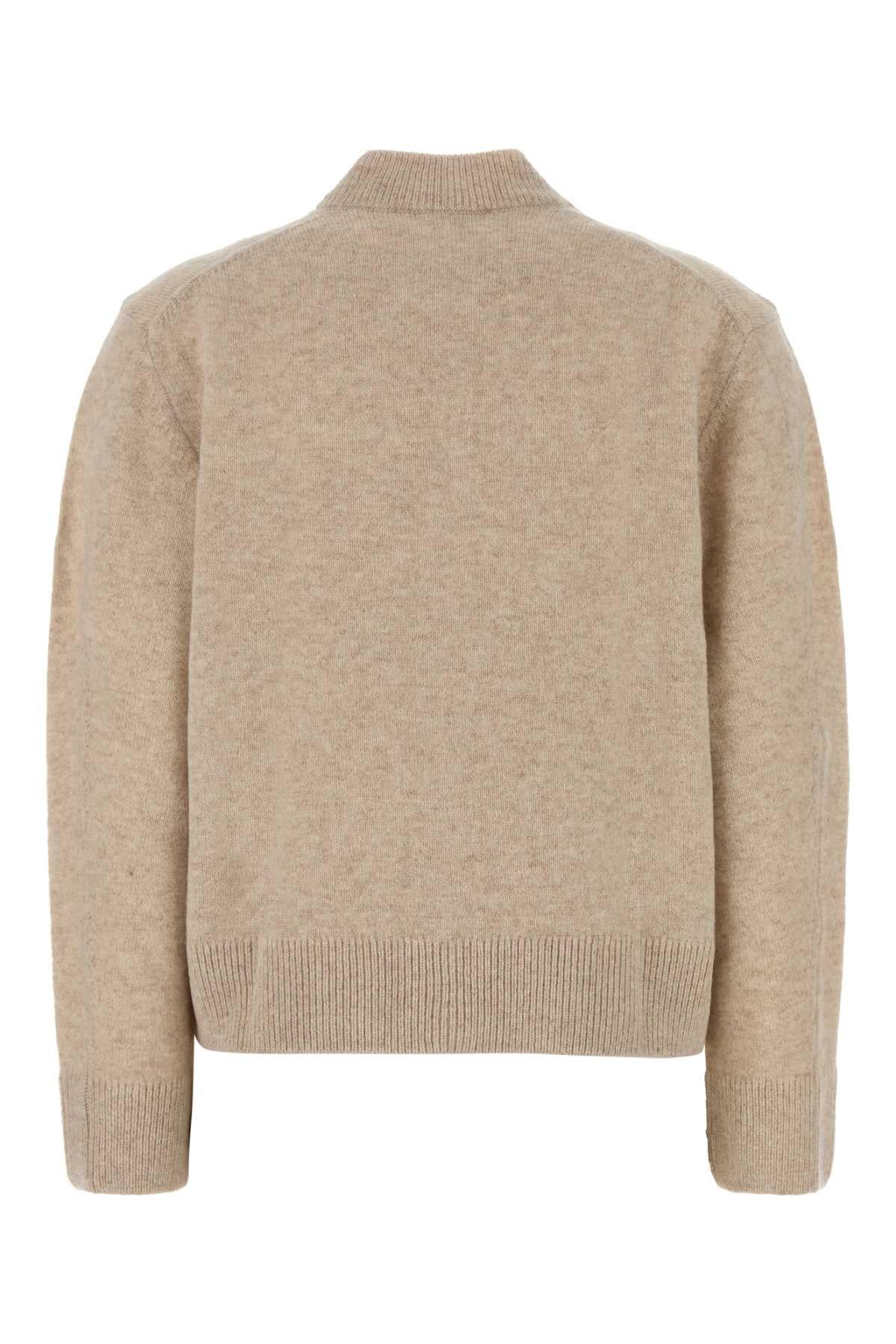 Maison Kitsune Wool Zip-Up Knit Cardigan for Women, Gray
