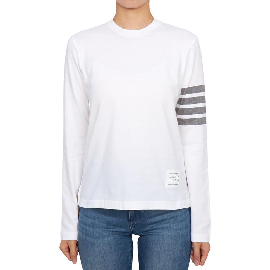 THOM BROWNE Women’s Long Sleeve T-Shirt White Cotton