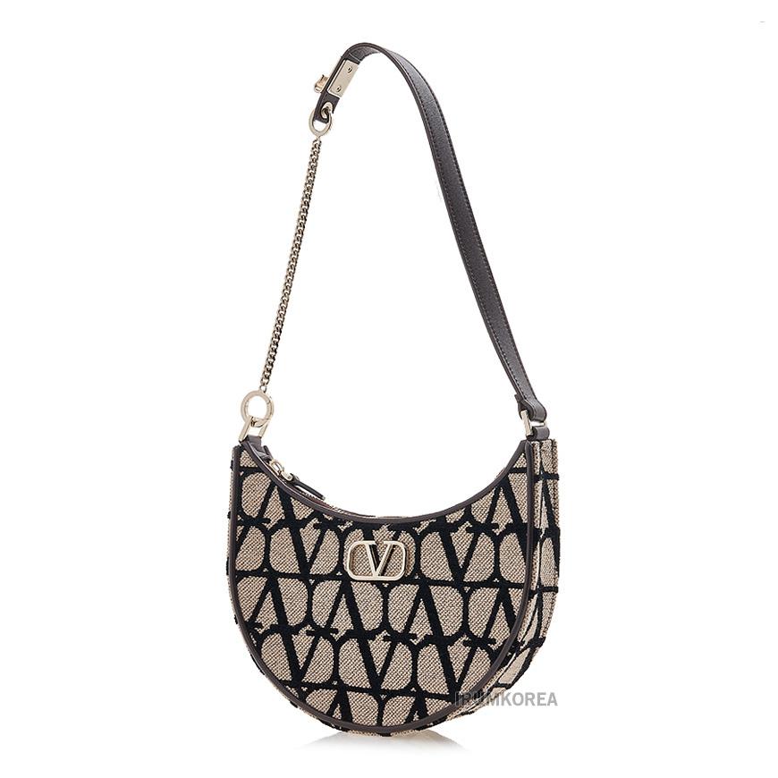 VALENTINO Garavani Embroidered Toile Iconographe Shoulder Bag 4W2P0W19 VRI 6ZN