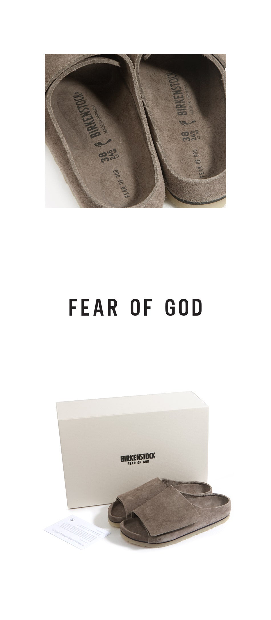 Fear of God suede slide sandals LOS FELIZ collaboration