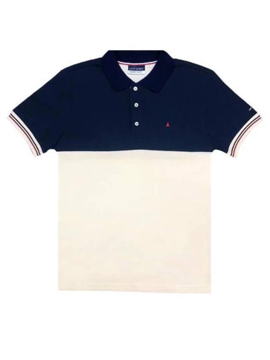 Saint James Cotton Polo Shirt for Men 169742 ECUME MARINE DOM