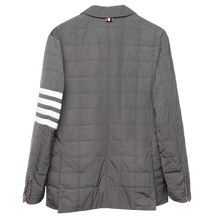 THOM BROWNE Men’s Diagonal Stripe Padded Sports Jacket Gray