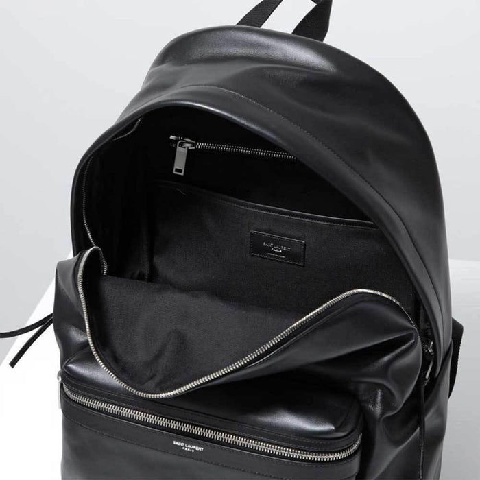 Saint Laurent Black Leather Delave Backpack