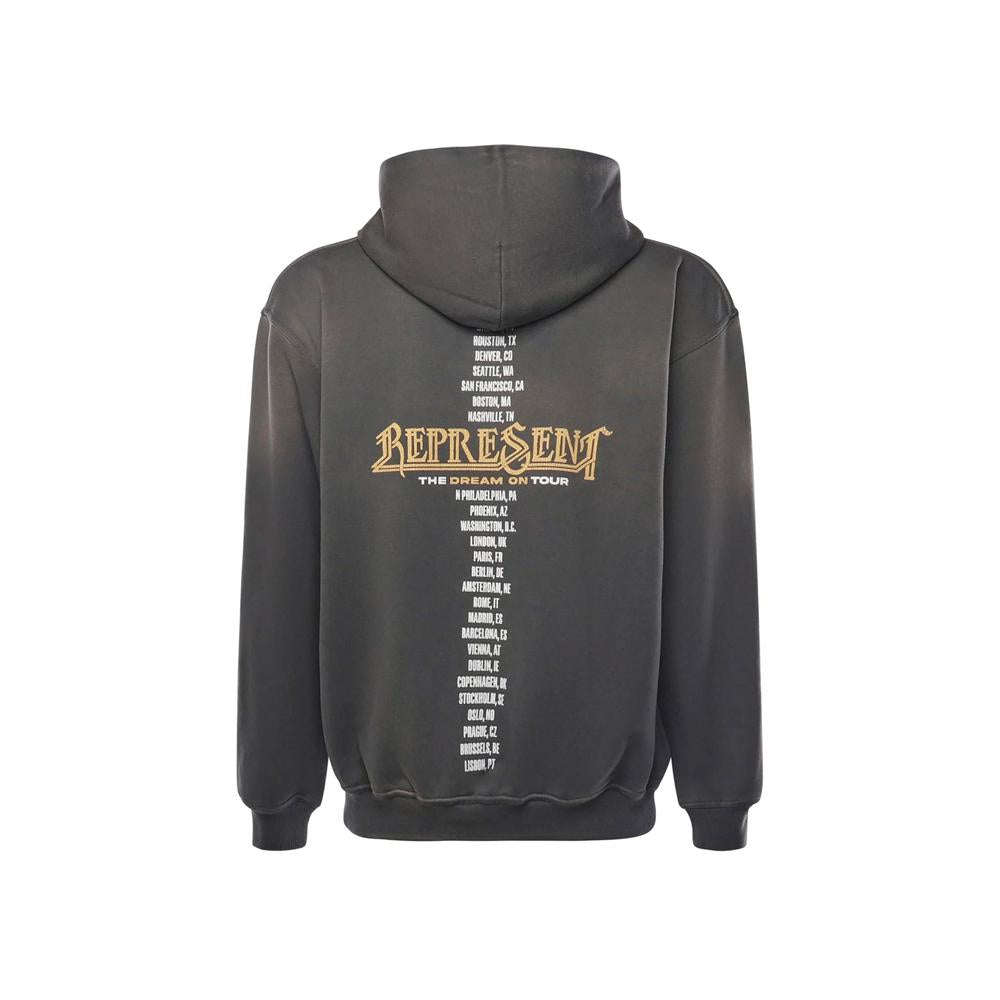 REPRESENT Sunfaded Grey Golden Tour Pullover Hoodie Men’s MLM100822 46