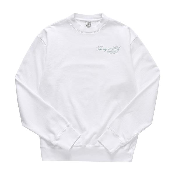 SPORTY&RICH Unisex Cotton Crewneck Sweatshirt CR864WH
