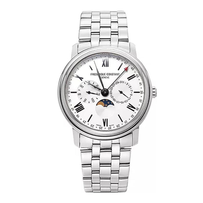 Frederique Constant White Silver Dial Dress Watch Metal Bracelet Me FC 270SW4P6B