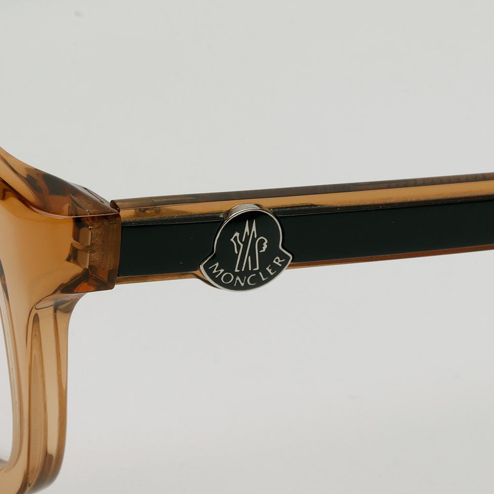 Moncler Transparent Brown Square Acetate Eyeglass Frames Unisex ML5182 045