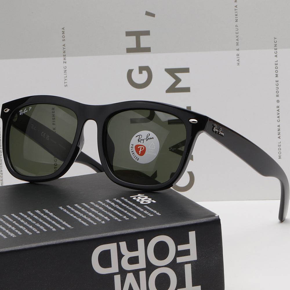 Ray Ban Polarized Sunglasses Black Large Square Frame Asian Fit