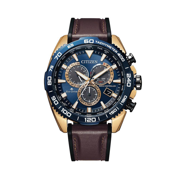 CITIZEN Promaster Land Blue Dial Eco-Drive Leather Strap Men’s Watch CB5039 11L
