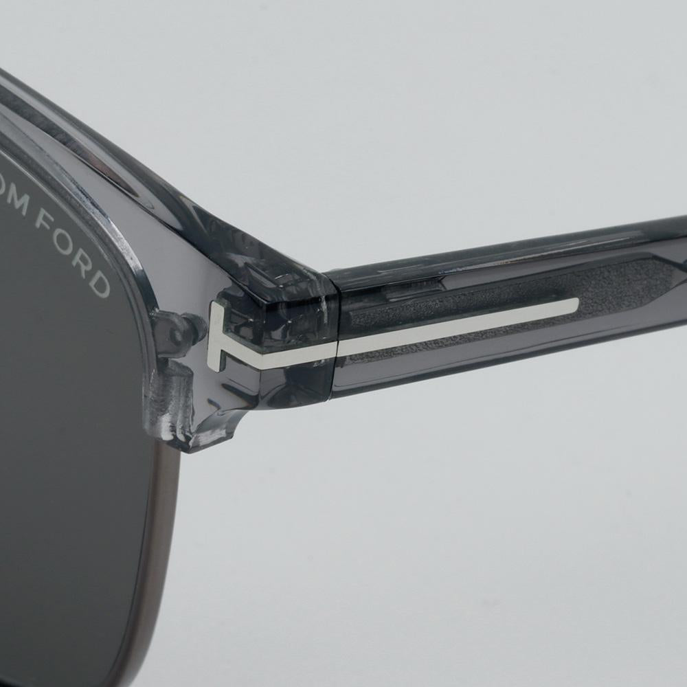 TOM FORD Transparent Gray Half-Rim Square Asian Fit Sunglasses TF1139K 20A