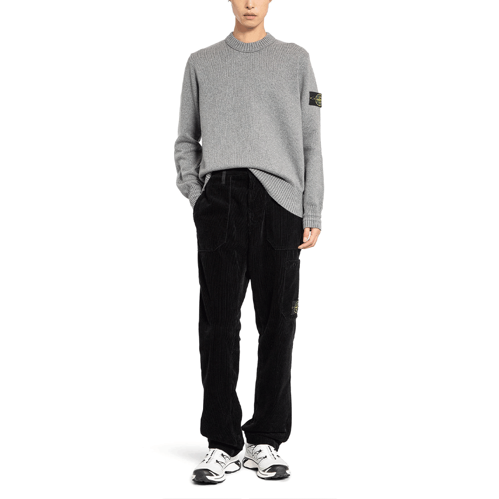 STONE ISLAND Winter Cotton Round Neck Knit Sweater for Men