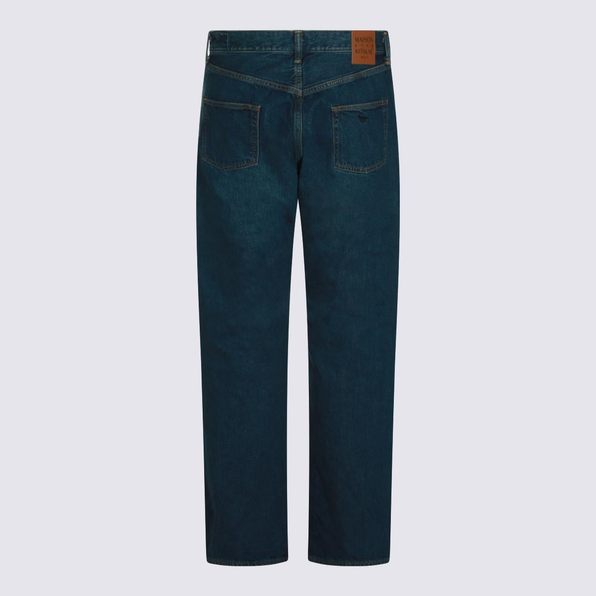 Maison Kitsune Blue Denim Jeans Men’s Pants