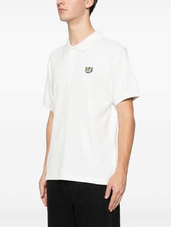 KENZO Men’s Cotton Polo Shirt FG55PO1014PU02 OFF WHITE DOM