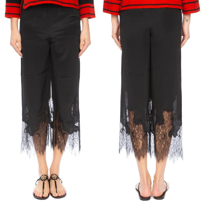 Alexander Mcqueen Black Lace Silk Classic Pants Women