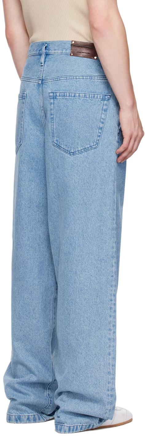 Dries Van Noten Light Blue Pleated Denim Jeans 242 020934 9383 514