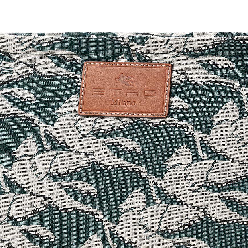 Etro Pegasus Logo Leather Clutch for Women