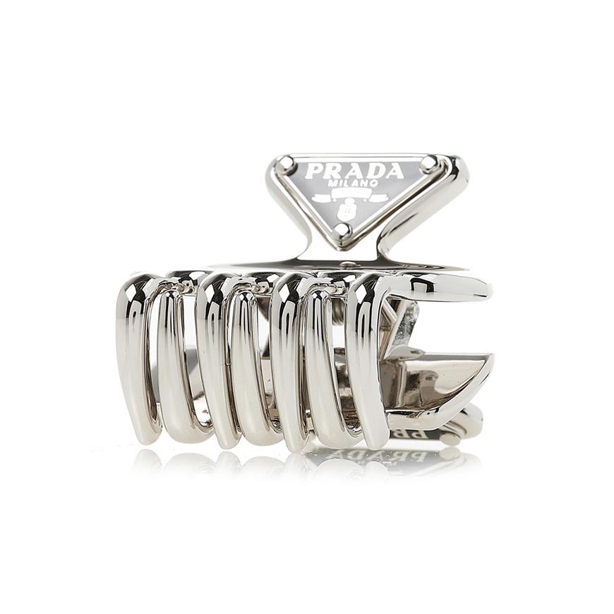 PRADA Triangle Logo Hair Clip for Women