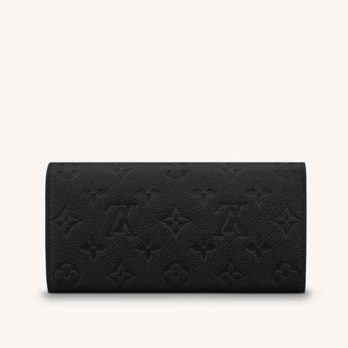Louis Vuitton Monogram Empreinte Emily Wallet Noir Black Long Wallet