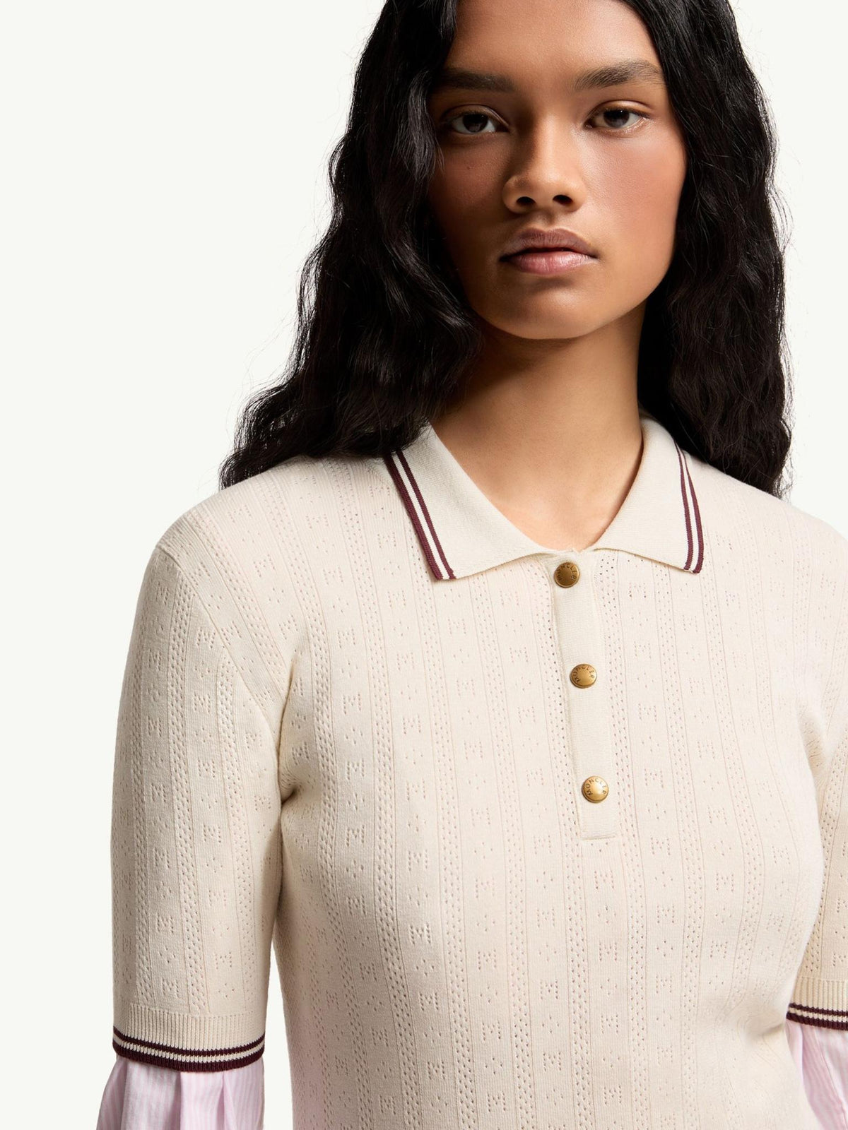 Moncler Short Sleeve Cotton Polo Shirt for Women