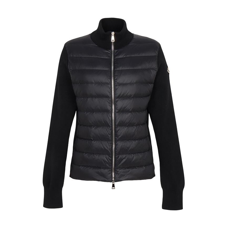 Moncler Women’s Padded Zip-Up Cardigan Black Knit