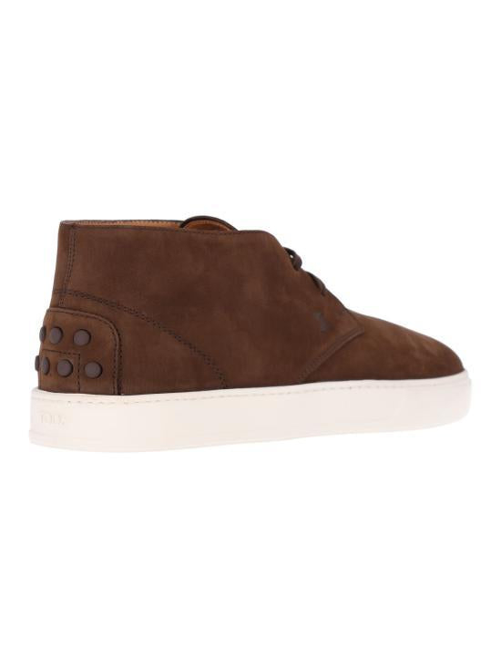 Tods Coconut Brown Leather Low-Top Sneakers for Men