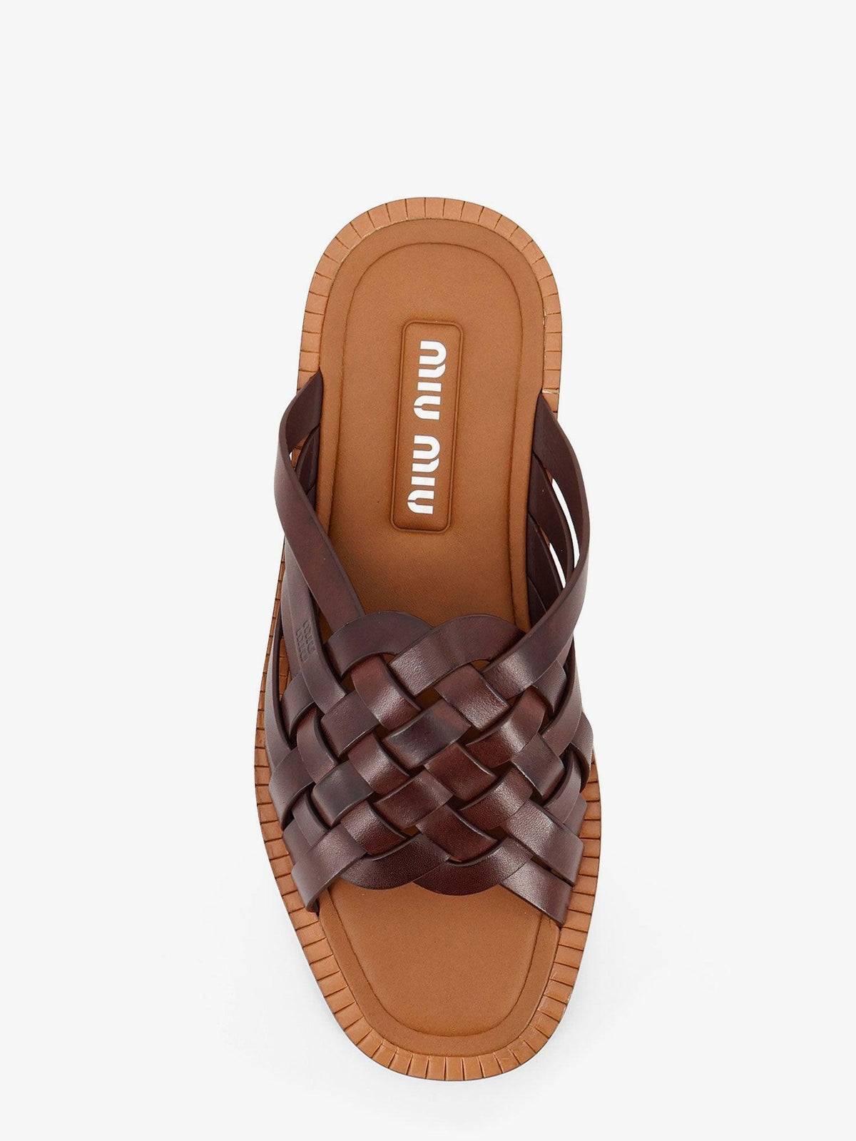 Miu Miu Leather Slide Sandals Black Women’s