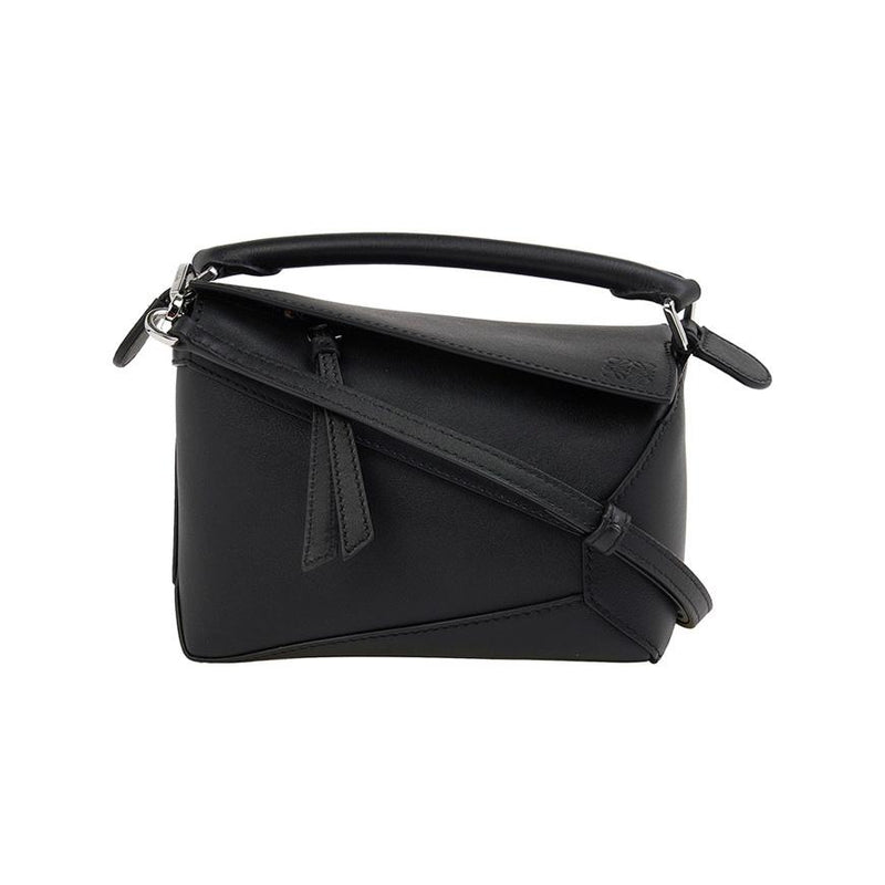 LOEWE Women’s Mini Puzzle Edge Crossbody Bag Black Leather A510 P88X49