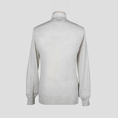 Brunello Cucinelli Beige Virgin Wool Cashmere Crewneck Knit Sweater