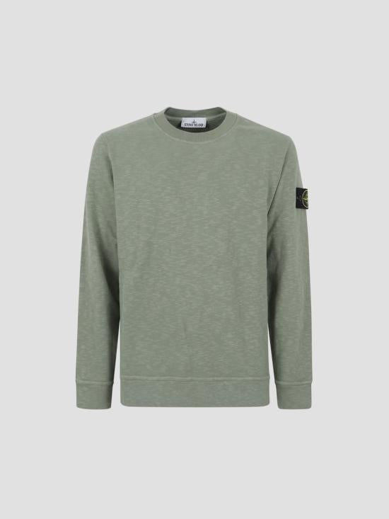 STONE ISLAND Brushed Heavy Cotton Jersey Regular Fit Crewneck K2S15 S0238 V0055
