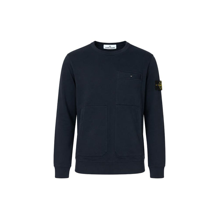 STONE ISLAND Navy 15th Anniversary Patch 3-Pocket Crewneck Sweatshirt