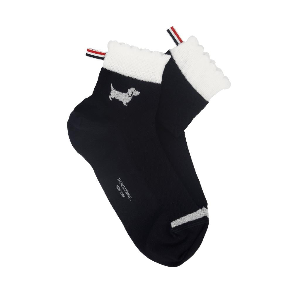 THOM BROWNE Pointelle Stitch Hector Tricolor Tab Crew Socks FAS240A Y3011 415