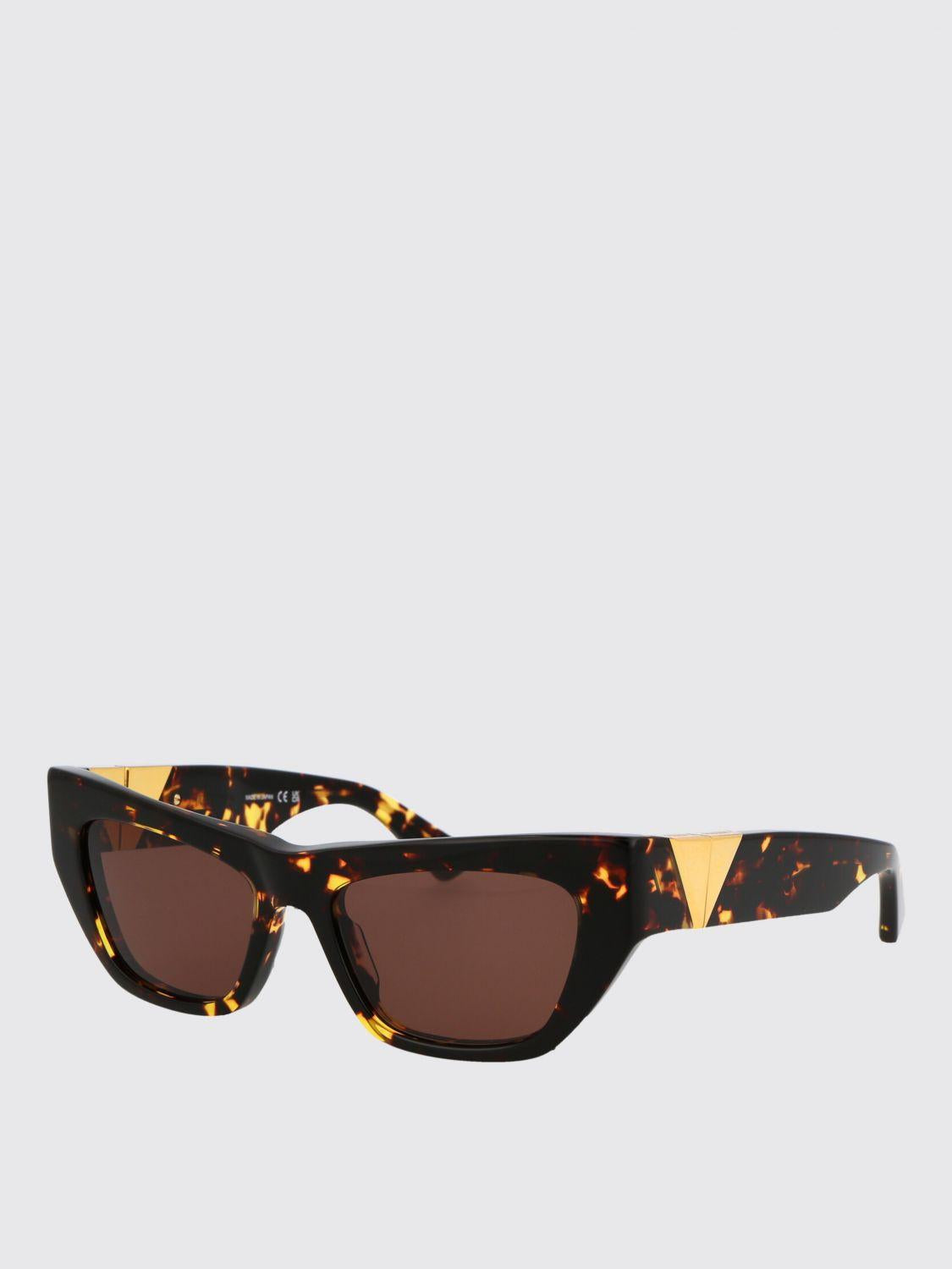 Bottega Veneta Black Acetate Rectangle Sunglasses