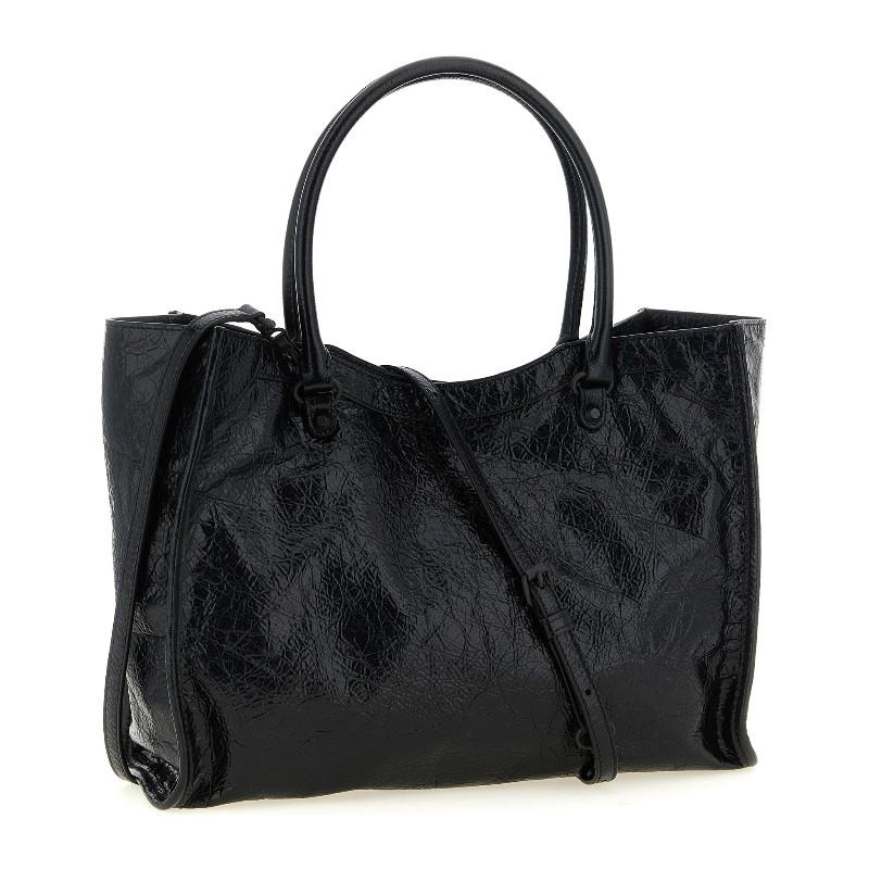BALENCIAGA Le City Small Tote Bag Black Leather Unisex Tote